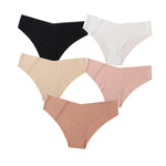 5Pcs/Set Women Panties Seamless Classic Briefs Female V-waist Underpants Soft Ice Silk Panties Sexy Lingerie Low-Rise Underwear