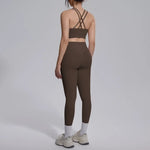 Women's Yoga Set Sports Fitness Running Beautiful Back Slim Fit Bra Hip-lifting High Waist Pants Workout Training Gym Suits
