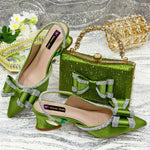 Doershow nice African Shoes And Bag Matching Set With gold Hot Selling Women Italian Shoes And Bag Set For Party Wedding21-4