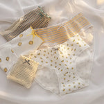 1 Pack Women Ultra-Soft Cotton Briefs Ditsy Floral Gingham Panties Ladies Sexy Lingerie Breathable Mid Rise Underwear M-4XL