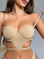 Solid Color Underwire Bra 1/2 Cup Sexy Lace Women Fashionable And Comfortable Lingere Full Coveage Underwear With 1pc Strap