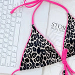 Pink Leopard Print Swimwear String Halter Triangle Bikini Set Micro Thong Sexy Swimsuit Women 2026 Bating Suit Bikinis De Mujer
