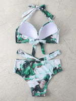 Sexy Push Up Bikinis 2026 Women High Waist Swimsuit Solid Halter Swimwear Female Bathing Suit Swimming Summer Beachwear XXL