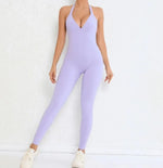 Women's Seamless Yoga Jumpsuits Sports Fitness Peach Hip-lifting Beauty Backless One-piece Pocket Tight Workout Gym Bodysuit