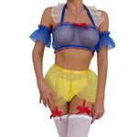 Toucheart Sexy Lingerie Sexy Uniform Maid Outfit Erotic Cosplay Sexy Costume For Women Transparent Mesh Role Play Outfit Garter