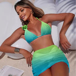 DEKA New Gradient Color Bikinis Sets With Skirt Push Up Beachwear Sexy Women's Swimsuit Cover-ups Strappy Beach Wear