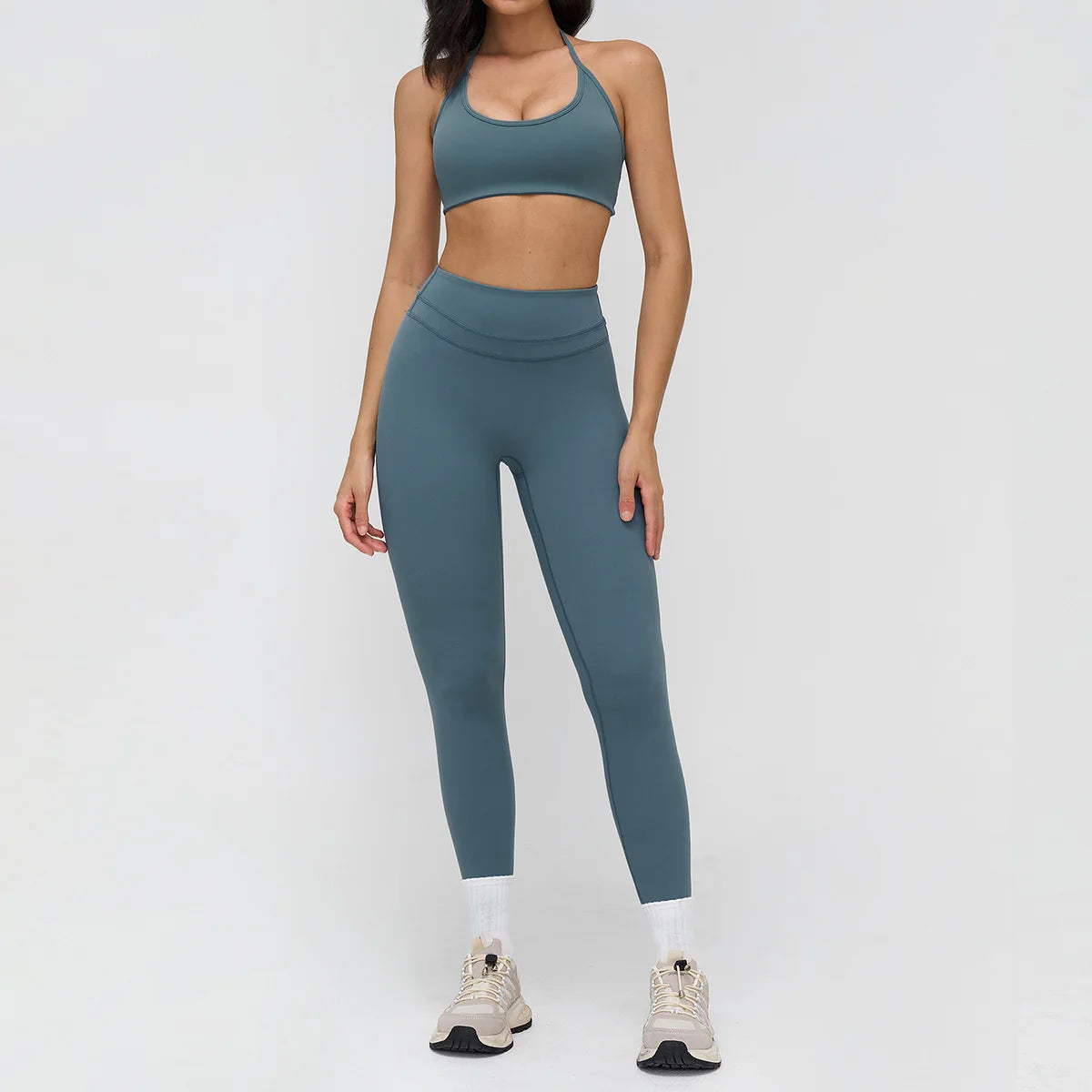 2 Pieces Sportswear Women Yoga Set Gym Clothes Fitness Set Outfit Outdoor Long-Sleeved Shirt Tracksuits Sports Bra Gym Leggings