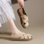 2026 Summer Flat Shoes Women CrossHollow Out Breathable Sandals Ladies Soft Sole Slip On Casual