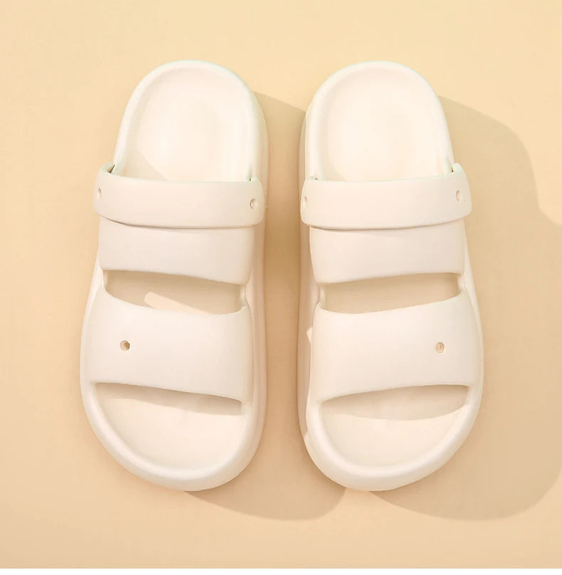 Women Summer Platform Sandals Thick Sole Home Street Slippers Soft EVA Girls Student Daily Walking Shoes 2 Way Wear Sandalias