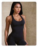 Seamless Yoga Jumpsuit Sleeveless Shorts One Piece Yoga Suit Sexy Cutout Backless Top Women Playsuit Gym Summer Workout Clothes