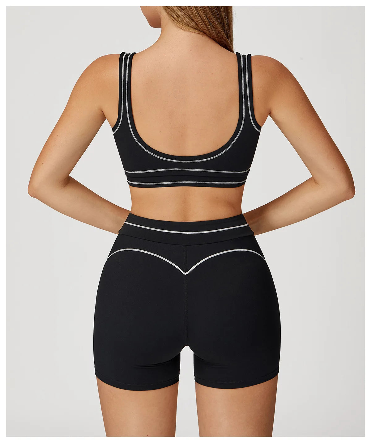 Quick Dry High Waist Yoga Shorts Contrast Color Blocking Splicing Training Sports Pants Push Up Hip Lifting Fitness Yoga Shorts