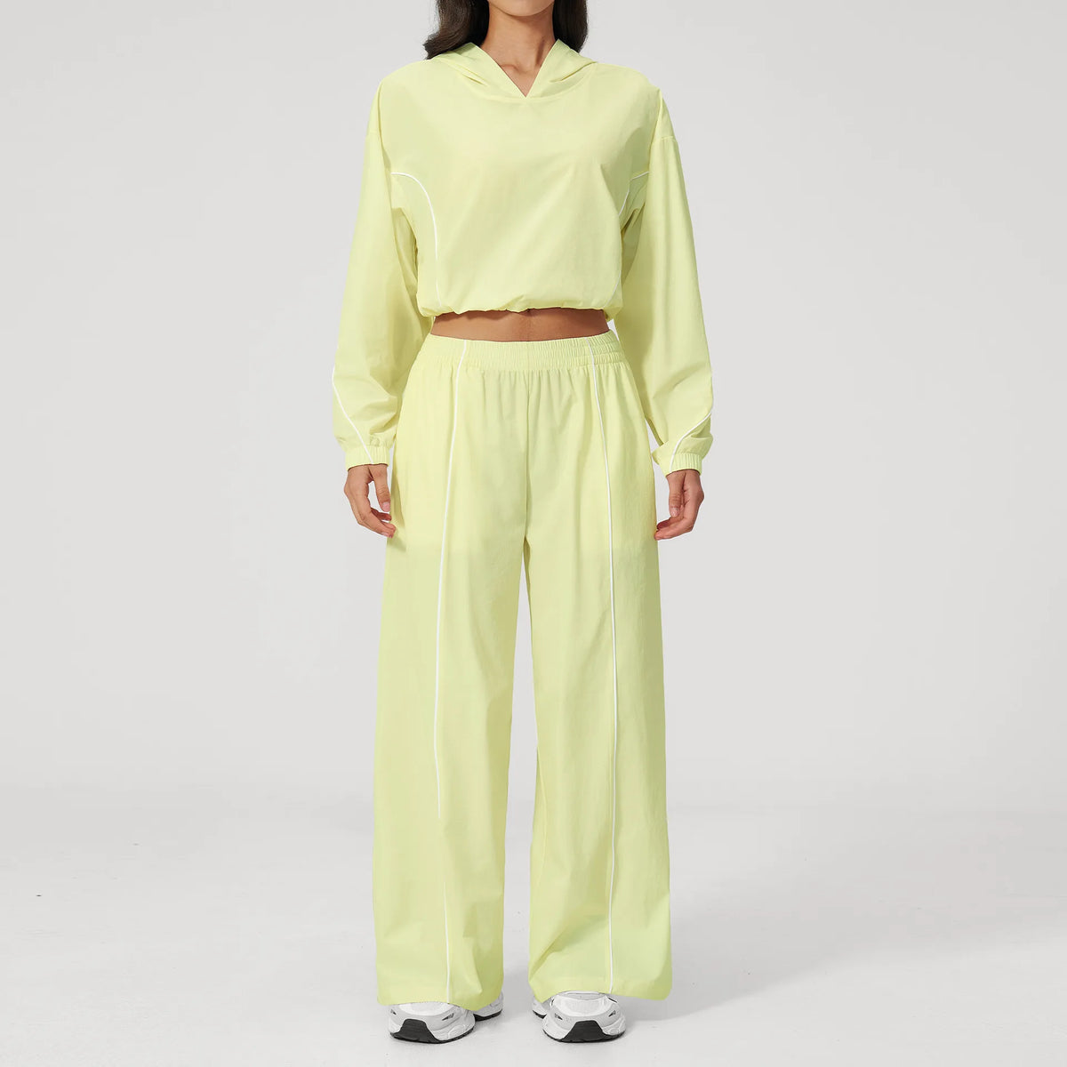Outdoor Cool Sun Protection Yoga Sets Women UV Resistant Skin Quick Drying Long Sleeve Hoodies Pocket Pants Running Fitness Suit