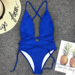 New 2025 Sexy Deep V Neck Wrap Around Female Swimwear One Piece Swimsuit Women Backless Monokini High Cut Bathing Suit Swim Lady
