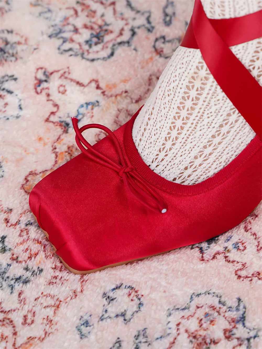 2026 Big Size 43 Cute Red Lolita Ankle Wrap Pumps Sweet 9cm Square High Heels Gothic Cosplay Ballet Style Mary Janes Shoes Women