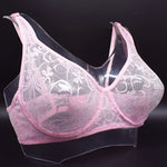 Plus Size Bras For Womens Underwear Underwired Lace Hollow Out Bra Embroidery Sexy Lingerie Brassiere BH Tops 5 Colors