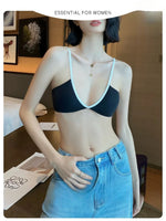 MOYISU Lingerie Women Thin Summer French Small Breasts Sexy Deep U Shell Cup Spice Girl Fashion No Trace No Underwire Bra Bra