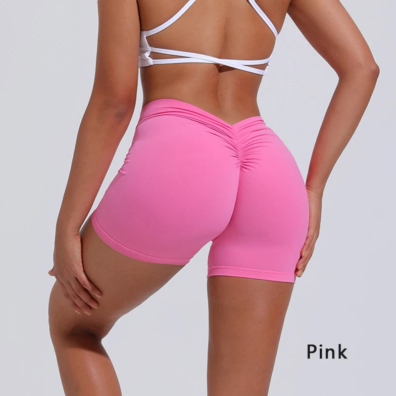 DIAS FIT JOY V-Back Shorts High Waisted Hip Lifting Yoga Shorts Women's Nylon Tight Fitting Shorts Training Sports Fitness Pants