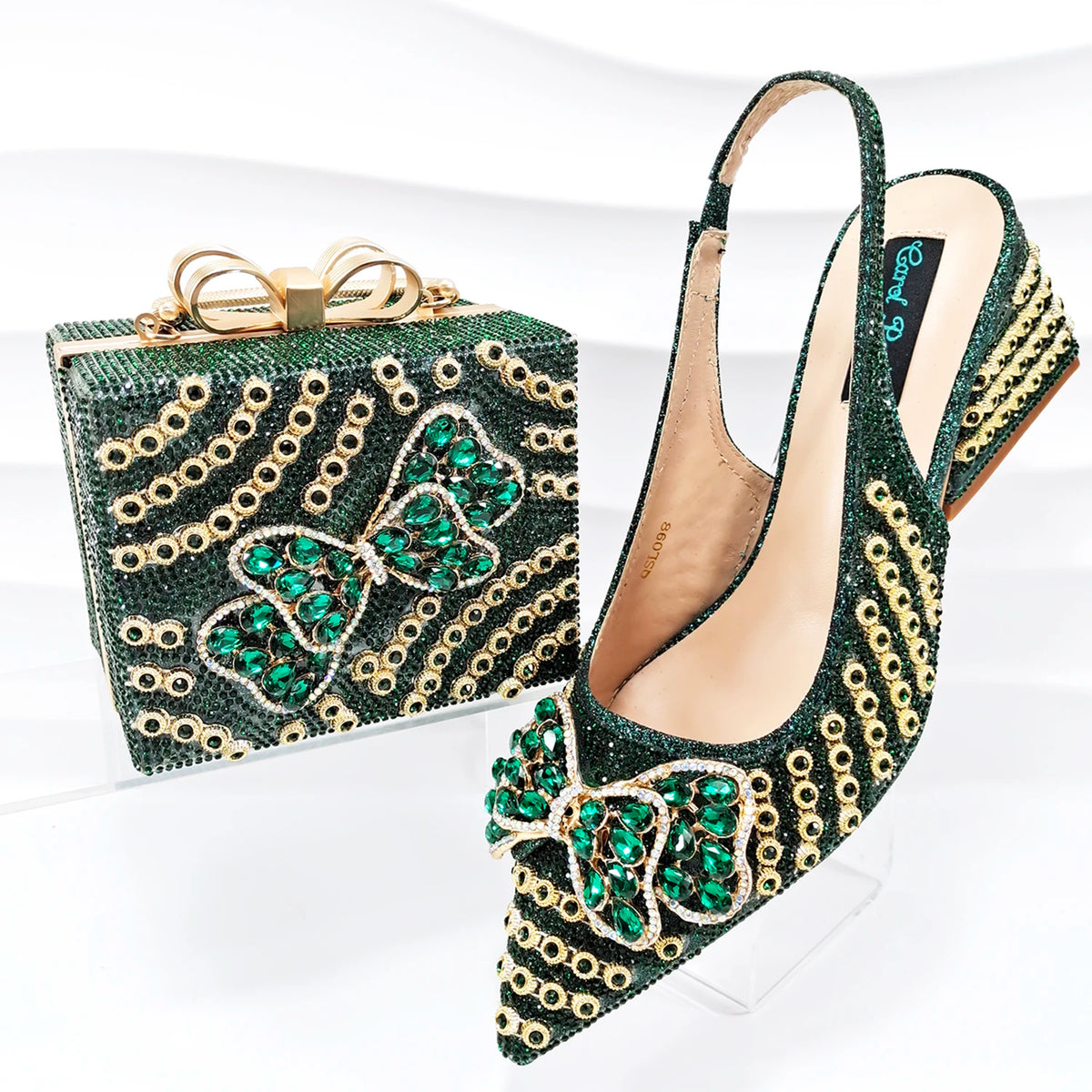 Doershow nice African Shoes And Bag Matching Set With GOLD Hot Selling Women Italian Shoes And Bag Set For WeddingHKK1-17