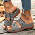 Vinatge Hollow Out Platform Sandals Women Lightweight Plus Size Wedges Sandles Woman Comfortable Thick Sole Casual Sandalias 43