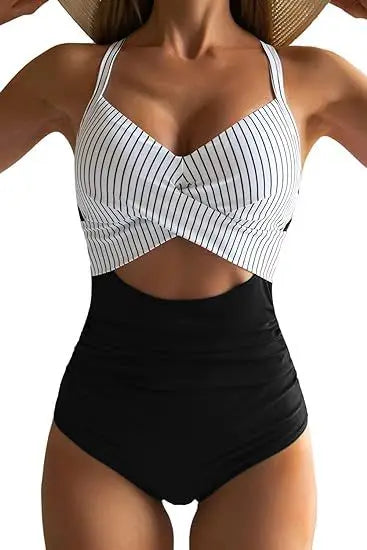 Leopard One Piece Swimsuit 2024 New Halter Push Up Swimwear Women Swimsuit Bathing Suit Beachwear Monokini Female Swimming Suits
