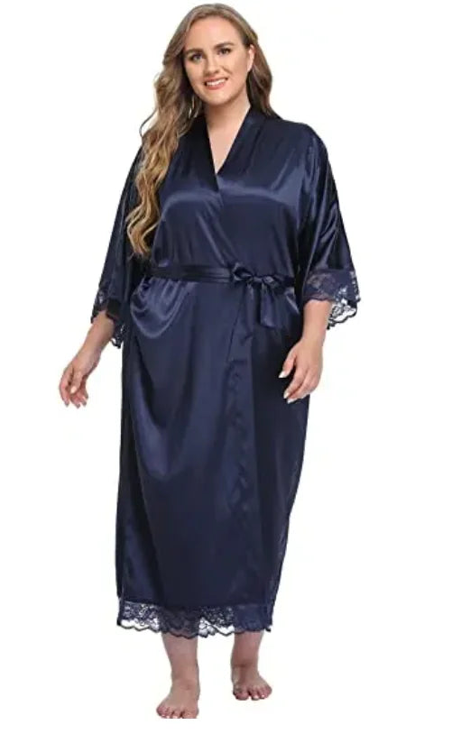 Women's Satin Kimono Bride Sleepwear Bridesmaid Robes Pajamas Bathrobe Nightgown Spa Bridal Robe Dressing Gown