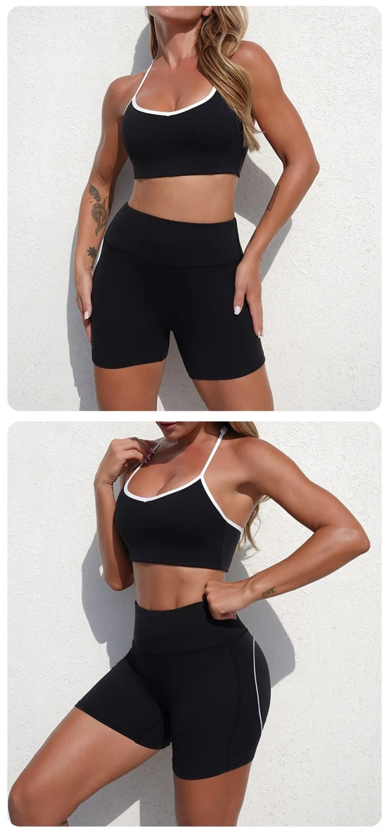 Women's Yoga Sets Sports Fitness Cross Beauty Back Bra Slim Fit Hip-Lifting Shorts Suits Running Workout Gym Training Sets