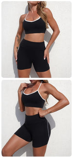 Women's Yoga Sets Sports Fitness Cross Beauty Back Bra Slim Fit Hip-Lifting Shorts Suits Running Workout Gym Training Sets