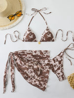 Halter Triangle String Bikinis 2026 Women Sexy Printed Swimsuit 3 Pieces Swimwear Female Bathers Bathing Swimming Swim Suit