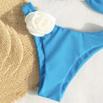 Sexy Flower Bandeau Swimwear Thong Bikini 2026 Women Lace-up Swimsuit Swimming Bathing Suit Brazilian Bikinis Sets Mujer Biquini