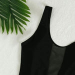 Sexy Black Swimwear One Piece Swimsuit Women 2026 Mesh Patchwork High Cut Bathing Suit Push Up Swimming Beach Wear Monokini
