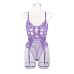 Toucheart Sexy Jumpsuit Embroidered Printing See-Through Sexy Lingerie For WomenHollow Out Backless Sexy Pajamas Jumpsuit New