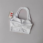 Women's Yoga Sports Bra Sexy Neckband Chest Cushion Beautiful Back Fashionable Pleat Gathering Sports Bra for Fitness