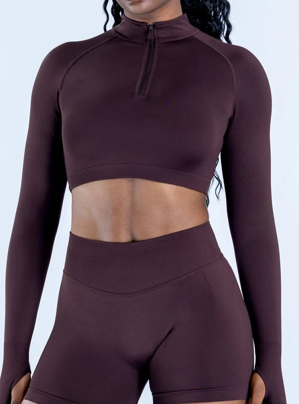NCLAGEN Impact Crop Zippy Fitness Top Long Women Sleeve GYM Clothes Seamless Running Workout Quick Dry Pilates Sports Yoga Shirt