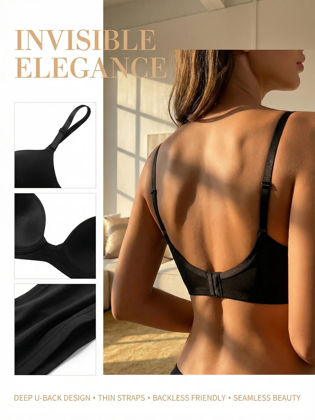 Women's sexy lingerie with smooth and steel rims gathered push up straps adjustable and comfortable bra Women's underwear B2089