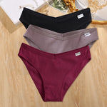 3Pcs/set Cotton Panties Women M-4XL Low Waist Underwear Plus Size Briefs Ladies Comfortable Underpants Female Panties Lingerie