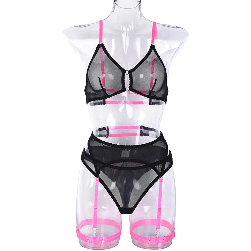 Sexy Bra & Briefs Gather Sets Seamless Sensual Transparent Thin Intimates Erotic Lingerie Suits Sexy Panties Underwear Set