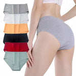 1 Pack Soft Cotton Briefs Women High Waist Panties Ladies Solid Color Women's Full Coverage Plus Size Lingerie M-2XL Intimates