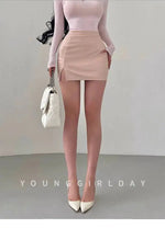 Mature Pure Desire Sexy High Waist Hip Slit Anti-Exposure Bodycon PU Leather Mini Skirt Fashion Sexy Women Mini Skirts 99JO