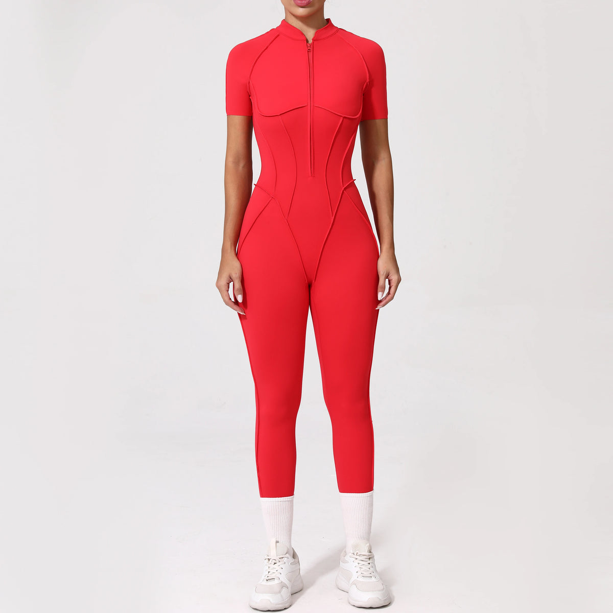 With Zipper Hollow Back Yoga Jumpsuit Sportswear Women Gym Clothes Running Fitness Yoga Backless Bodysuit