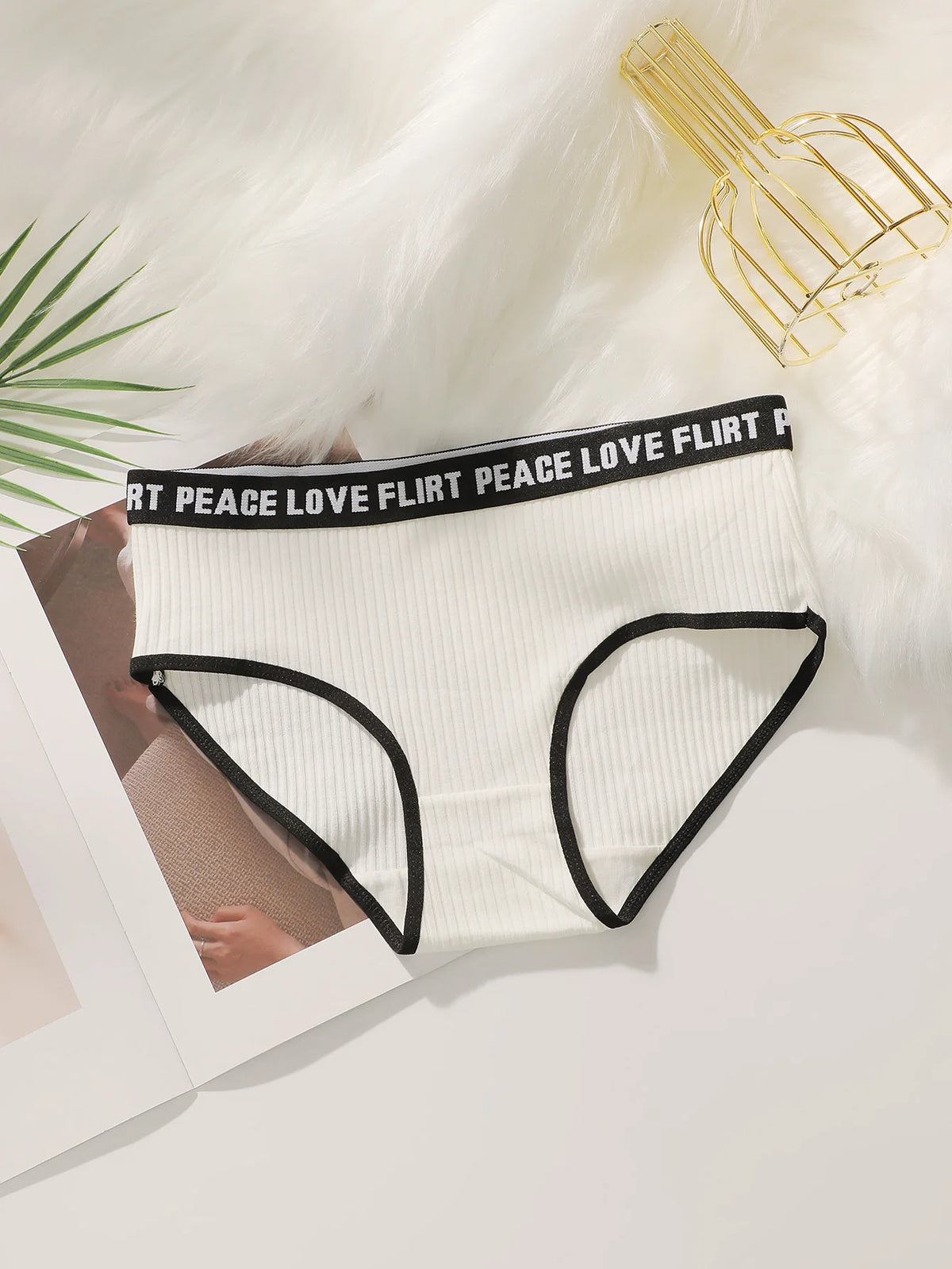Women's High Waist PantiesLetter Elastic Waistband Soft Ribbed Fabric Comfortable Briefs for Daily Wear women bra K2809