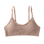 Women Seamless Tube Top Push-Up Bra Removable Pads Ribbed Bralette Adjust Straps Soft Stretchy Non-wire Underwear Sexy Lingerie