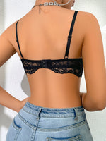 Women Floral Lace Bra Sexy Hollow Out Underwire Thin Underwear Scalloped Trim Sexy Lingerie