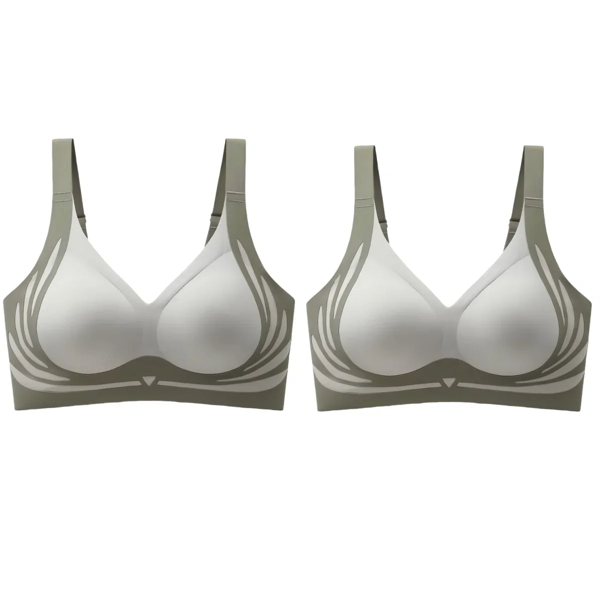 2Pcs/Set Non-wire Push-Up Bras Women's Anti-sagging Lift-up Bra Side Support Adjustable Straps No Show Plus Size Underwear M-4XL