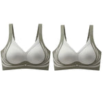 2Pcs/Set Non-wire Push-Up Bras Women's Anti-sagging Lift-up Bra Side Support Adjustable Straps No Show Plus Size Underwear M-4XL