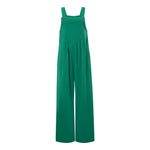 Women Fashion Jumpsuits Sleeveless Buttons Suspender Wide Leg Pant Overalls with Pockets Casual Loose Romper Streetwear