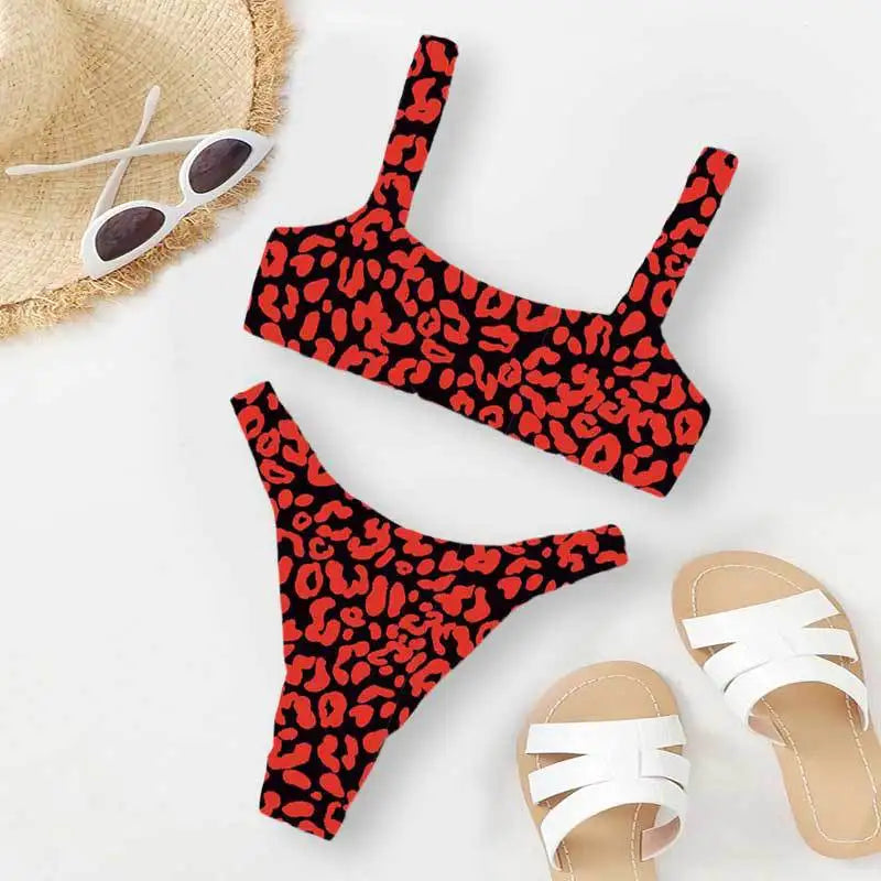 sexy micro bikini 2026 women orange leopard print push up padded thong swimsuit female cut out bathing suit swimwear biquini