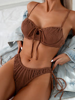 Wrinkled Underwried Bikinis 2026 Knotted Bikini Women Swimwear Female Swimsuit Two-pieces Bikini Set Push Up Bathing Suit Swim