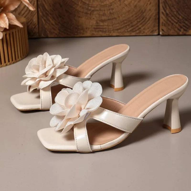 Summer New Women Sandals ShoesDecorLadiesDress Party Female High Heel Slippers