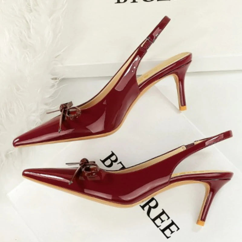 2026 Latest Light Luxury Style Women's Casual High Heel Sandals Summer Exquisite Pointed Shallow Mouth Fine Heel Modern Sandals
