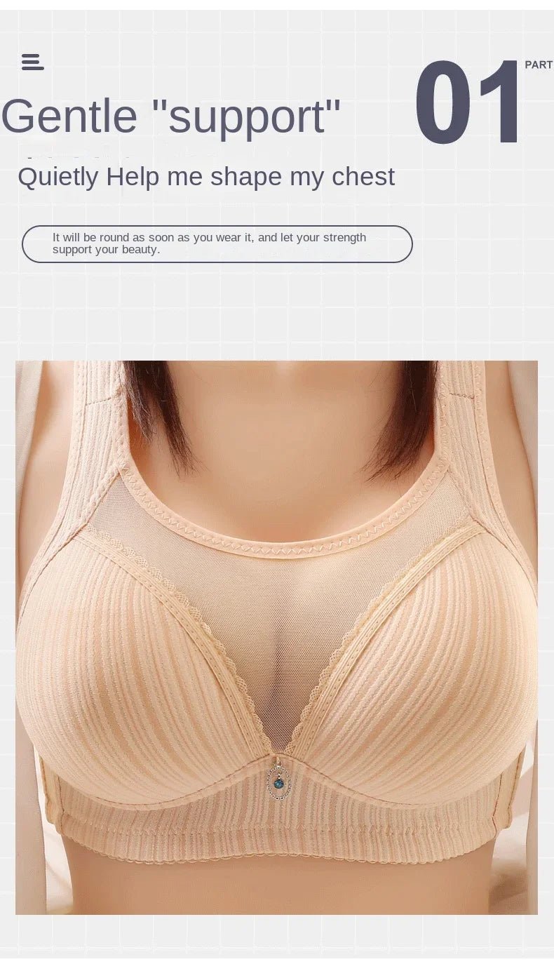 42-44 B/C Large Cup Underwear for Women Bra Large Size Comfortable No Steel Bra Fashion Bralette Tops Middle Aged Lingerie